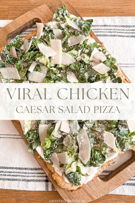 Pizza  Re Cesar Chicken, Creamy Italian Pasta Salad, Caesar Salad Pizza, Pizza Twists, Salad Pizza, Crispy Pizza Crust, Protein Pizza, Classic Pasta Salad, Low Calorie Chicken