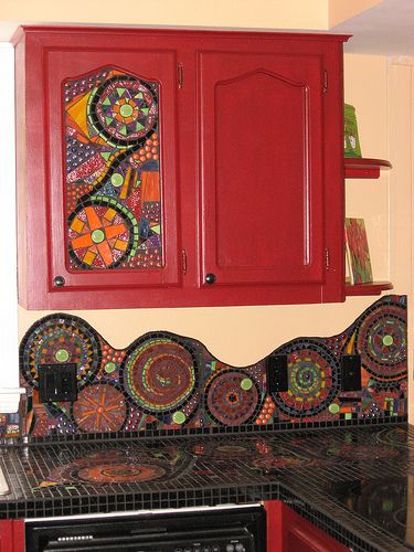 Untitled | LeAnn | Flickr Diy Backsplash Ideas, Diy Tile Backsplash, Kitchen Mosaic, Mosaic Furniture, Diy Kitchen Backsplash, Diy Backsplash, Mosaic Stained, Wall Diy, Mosaic Backsplash