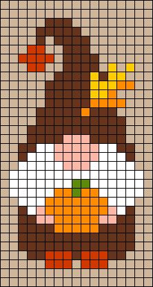 Gnomes Pixel Art, Crochet Grid Patterns Christmas, Perler Bead Gnome Pattern, Gnome Alpha Pattern, Perler Bead Patterns Grid, Graphgan Patterns Free Charts, Perler Beads Designs Pattern Pixel Art, Cute Perler Patterns, Christmas Grid Pattern