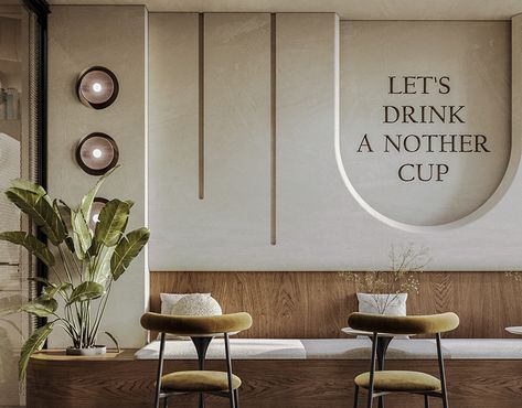 SAYF CAFE DESIGN :: Behance Minimal Cafe Design, Kitchen Booth, Minimal Cafe, Modern Office Interiors, Minimalism Style, Coffee Shop Design, Interior Design Architecture, Beauty Lounge, Cafe Interior Design