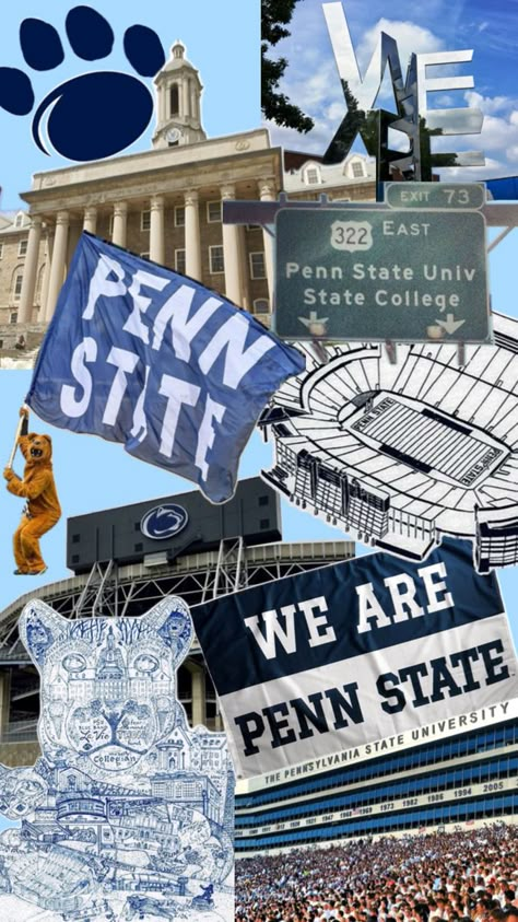 penn state, college, gameday, football, school, we are, psu Penn State University Aesthetic, Happy Valley Penn State, Penn State Game, Penn State College, Psych Major, Dream Collage, University Dorms, Penn State Football, Vision Board Images