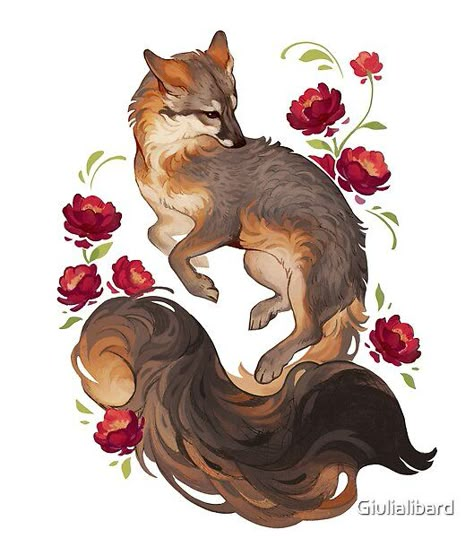 Fox Artwork, Fox Drawing, Fox Tattoo, Grey Fox, Canine Art, Fantasy Creatures Art, Fox Art, Wow Art, Animal Sketches