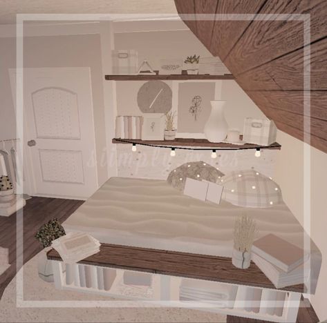 Building Ideas Bloxburg, Bloxblug House, Aesthetic Bloxburg House Ideas, Bloxburg Decorating Ideas, Mike Y Once, Bedroom Ideas Bloxburg, Decal Bloxburg, Bloxburg Interior Ideas, Teddy Bear Wall