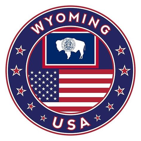 Wyoming Flag, Sticker Phone Case, White Bg, American States, Wyoming Travel, American Flag Wallpaper, Jackson Wyoming, American Landscape, Rock Springs