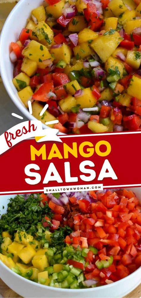 Fresh Mango Salsa Recipe, Nachos Chips, Mango Salsa Recipe, Fresh Mango Salsa, Easy Salsa Recipe, Pepper Salsa, Mango Salsa Recipes, Simple Pantry, Salsa Recipes