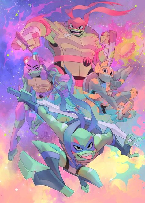 Tmnt Wallpaper, Rottmnt Art, Ninja Wallpaper, Turtle Wallpaper, Rise Tmnt, Leonardo Tmnt, Rise Of Tmnt, Teenage Mutant Ninja Turtles Artwork, Turtles Funny