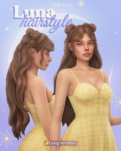 Luna hair (long version) | Miiko on Patreon The Sims 4 Pack, Lotes The Sims 4, The Sims 4 Pc, Cc Mods, Pelo Sims, The Sims 4 Packs, Sims 4 Mm Cc, Sims 4 Game Mods, Sims 4 Cc Folder