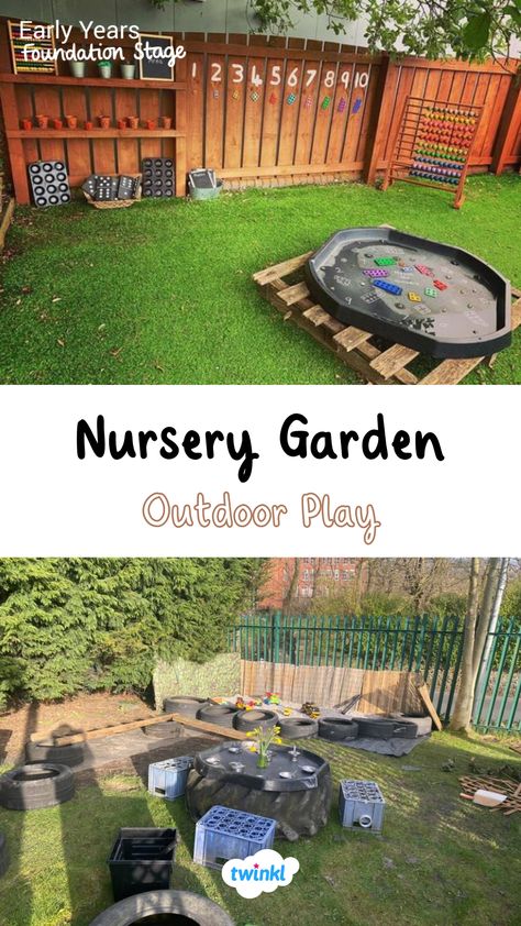 Have some lovely eyfs outdoor area inspiration thanks to Maria Ravey & @nurseryteachernortheast Outdoor Cosy Area Eyfs, Phonics Outdoors Eyfs, Outdoor Maths Eyfs, Outdoor Eyfs Area, Outdoor Construction Area Eyfs, Nursery Outdoor Area Ideas, Outdoor Area Eyfs, Outside Area Eyfs, Nursery Garden Ideas