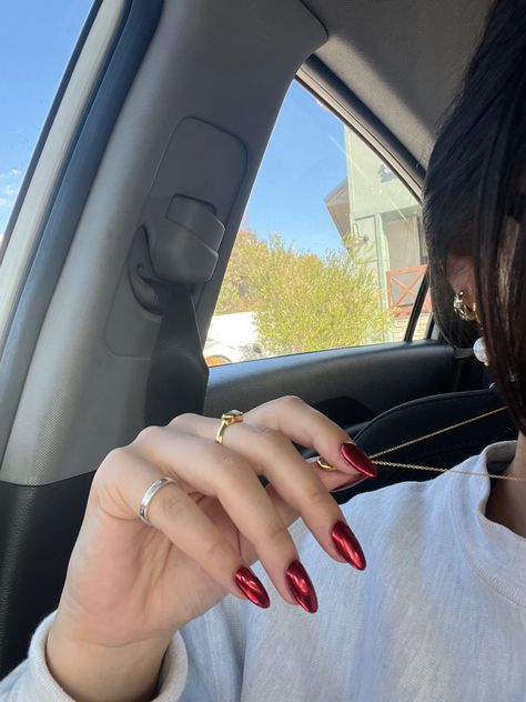 red chrome
red nails
chrome nails
acrylic nails
mail inspo Black Nails Red Chrome, Red Chrome Nails Coffin, Red Chrome Nails French Tip, Red Crome Nails Acrylic, Deep Red Chrome Nails, Red Chrome French Tip Nails, Christmas New Years Nails, Red Nails With Chrome, Red Chrome Christmas Nails