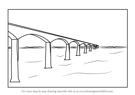 Simple Bridge Drawing, How To Draw A Bridge, Bridge Sketch Simple, Rafael Urdaneta, Beam Bridge, Bridge Drawing, Iron Bridge, Civil Engineering Design, Bridge Art