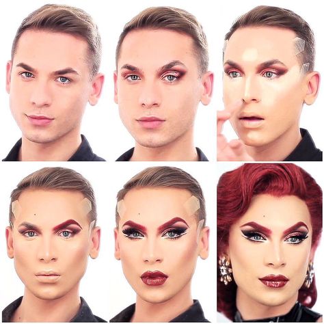 Drag Queen Makeup Tutorial, Drag Makeup Tutorial, Drag Make-up, Drag Queen Makeup, Make Up Tutorials, Drag Makeup, Queen Makeup, Makeup Class, Male Makeup