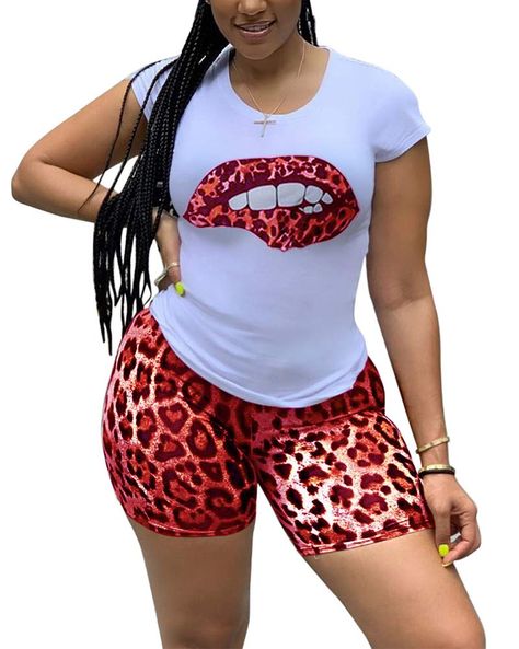 Melinda May, Purple Streetwear, Yellow Streetwear, Two Piece Shorts Set, Two Piece Suits, Red Two Piece, Two Piece Short Set, Leopard Print Shorts, Plus Size Two Piece