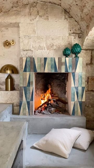 ⚜️Olenkainteriors⚜️ on Instagram: "“How many times did we sit around different fireplaces and discover a place like no other in the same fire…”  Designed by @olenkainteriors   @cotto_etrusco   #carovigno #puglia #luxuryguesthouse #mediterraneandesign #mediterraneanarchitecture #archidaily #archilovers #pugliainteriors #apulianstyle #puglia_state_of_mind #masseriepugliesi #interiorismo #interiores #archiporn #puglialovers #interiordesigner #interior4all #interiors #pugliastyle #bestairbnb #maisondhotesdecharme #fireplacedecor #fireplaceideas #fireplace #wintervibes #mediterraneansoul #interiordesigner #interiordesign #pugliasentimentaljourney #interiorism #interiør" Mediterranean Architecture, Mediterranean Design, Fire Designs, Fireplace Decor, Puglia, Guest House, How Many, Beach House, Fireplace