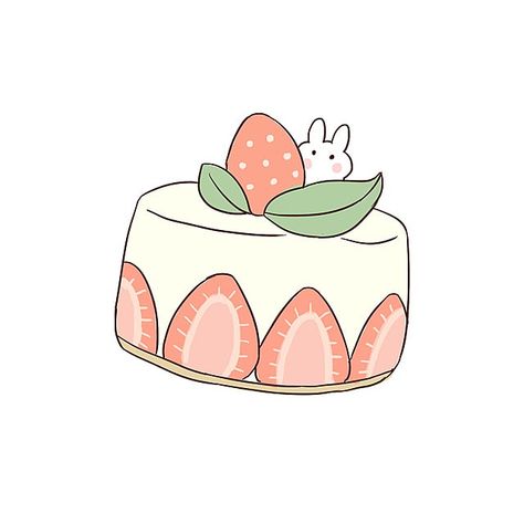 Desserts Drawing Cute, Cake Kawaii Drawing, Cute Desserts Drawings, Cute Procreate Drawings Easy, Kawaii Dessert Drawing, Kawaii Cake Drawings, Cake Designs Drawing, Cute Dessert Drawings, Cartoon Cake Drawing