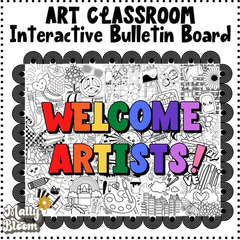 Art Bulletin Board, Art Class Posters, Back To School Displays, Teacher Decor, Art Bulletin Boards, Classe D'art, Elementary Art Rooms, Interactive Bulletin Board, Class Poster