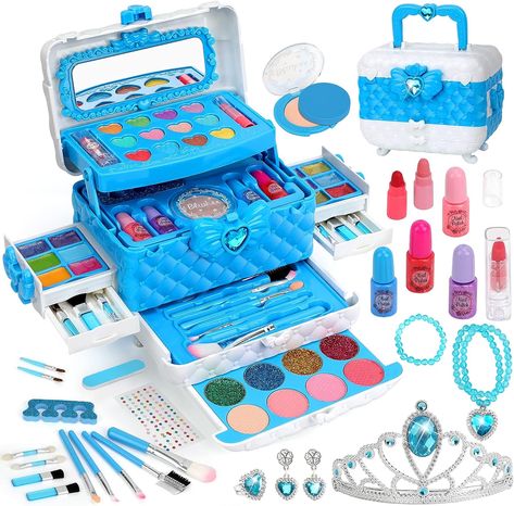 Crazy Gifts, Kids Makeup Kit, Frozen Makeup, Makeup Vanities, Makeup Toys, Makeup Kit For Kids, Play Makeup, Frozen Kids, Art Kits For Kids