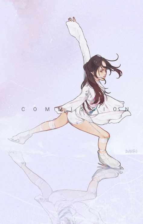 Figure Dancing, Ice Skate Drawing, Evgenia Medvedeva, Art Mignon, Skate Art, Art Poses, 영감을 주는 캐릭터, Book Art Drawings, Anime Poses Reference