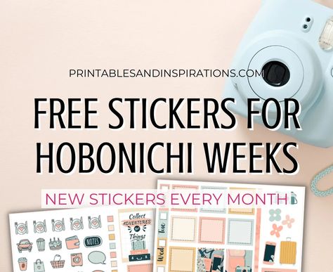 Hobonichi Weeks Printable Free, Fauxbonichi Printables Free, Hobonichi Weeks Sticker Kit, Hobonichi Cousin Free Printable Stickers, Free Hobonichi Weeks Printables, Hobonichi Weeks Printable, Hobonichi Printables Free, Hobonichi Stickers Free Printable, Free Stickers Printables Aesthetic