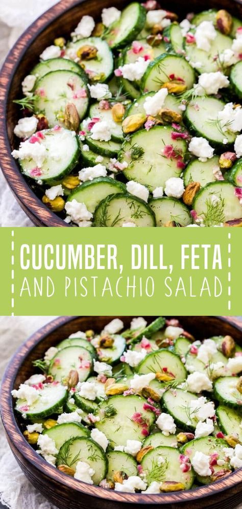 Easy Spring Recipes, Pistachio Salad, Spring Recipe, Cucumber Dill, Simple Vinaigrette, Salad Healthy, Salad Pasta, Refreshing Salad, Spring Salad