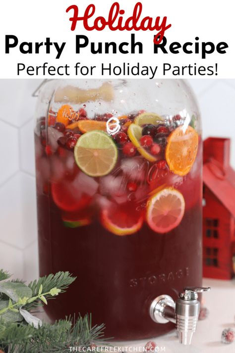 Christmas Punch Drinks For Adults, Liquor Punch Recipes, Drink Rim Ideas, Christmas Punch Alcoholic Vodka, Alcoholic Punches For A Party, Christmas Vodka Punch, Sangria Punch Recipes, Fruit Punch Alcohol Drinks, Alcohol Christmas Punch