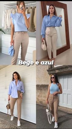 Beige Pants Outfit Casual, Khakis Outfit, New Look Fashion, Look Office, Classic Style Outfits, Beige Outfit, Outfit Mujer, Woman Suit Fashion, Classy Work Outfits