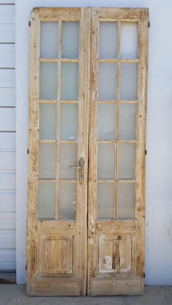 Pair of 10-Pane Doors Dimensions are 99" High x 40.5" Wide Loft Door, Door Dimensions, Pantry Doors, Rustic Bathrooms, Antique Doors, Pantry Door, French Doors Interior, Kitchen Doors, Interior Barn Doors