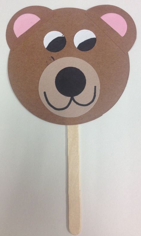 Bear Craft: use it later to make up stories about what might happen camping and you see a bear Bear Crafts Preschool, Bear Puppet, Teddy Bear Crafts, Bear Craft, Goldie Locks, Teddy Bear Day, Teddy Bear Party, Bear Picnic, Teddy Bear Theme