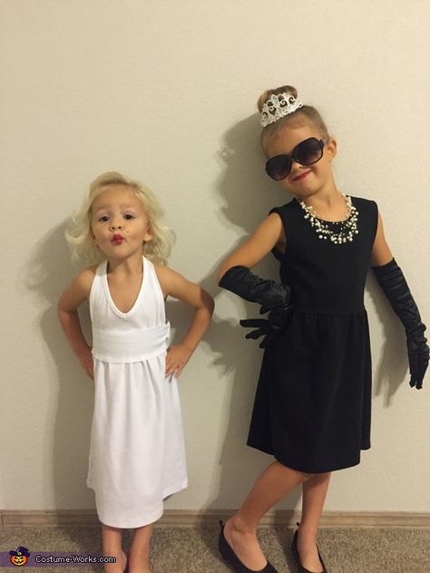 Marilyn & Audrey - 2016 Halloween Costume Contest Super Blonde Hair, Diy Girls Costumes, Marilyn Monroe Costume, Audrey Hepburn Dress, Hepburn Dress, Halloween Costumes 2016, Halloween Coustumes, Halloween Costume Contest, Costume Diy