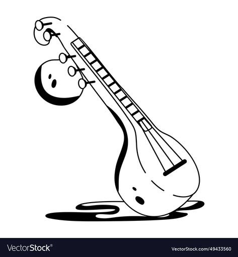 Veena Instrument Drawing, Veena Instrument, Glyph Icon, Glyphs, Anime Drawings, Easy Drawings, Vector Images, Vector Free, Royalty Free