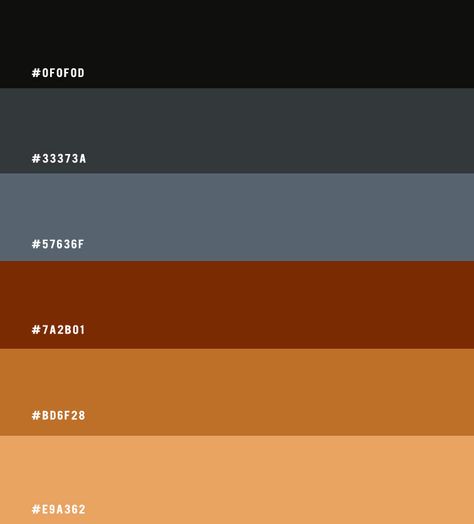 Dark Blue Grey and Brown Coffee – Colour Palette #41 Coffee Colour Palette, Dark Grey Color Scheme, Coffee Color Scheme, Color Palette Cool, Blue Complementary Color, Industrial Color Palette, Blue Color Combinations, Orange Color Palettes, Brown Color Schemes