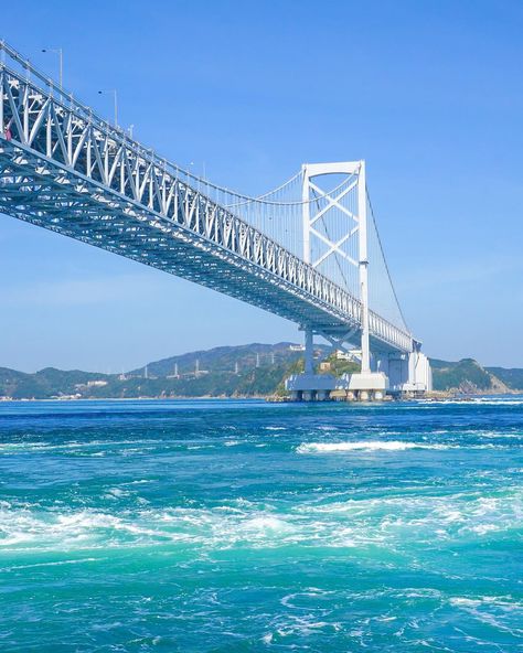 Whirlpool sightseeing from the boat in Tokushima Prefecture.🌀 The Ōnaruto Bridge connects Tokushima Prefecture and Awaji Island of Hyogo Prefecture. On the Tokushima side, you can witness one of the largest whirlpools in the world closely from the boat.🛥️ Two options are available: “Wonder Naruto,” the regular sightseeing boat. And they have “Aqua Eddy” for visitors looking for a bit more excitement, which allows you to take in the spectacle from both above deck and from a submerged observa... Awaji Island, Tokushima, Hyogo, The Boat, Asia Travel, Naruto, Bridge, Wonder, Hotel