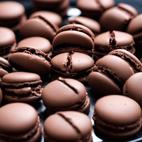 Chocolate Macaron Recipe Chocolate Macaron Recipe, Nutella Macarons, Homemade Peppermint Bark, Chocolate Macarons, Chocolate Macaron, Matcha Chocolate, Ac Ideas, French Desserts, Macaron Recipe