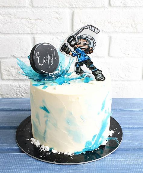 Hockey Birthday Cake, Hockey Cake, Hockey Cakes, Hockey Birthday, Sport Cakes, Beautiful Birthday Cakes, Cake Designs Birthday, Cakes For Boys, Ice Hockey