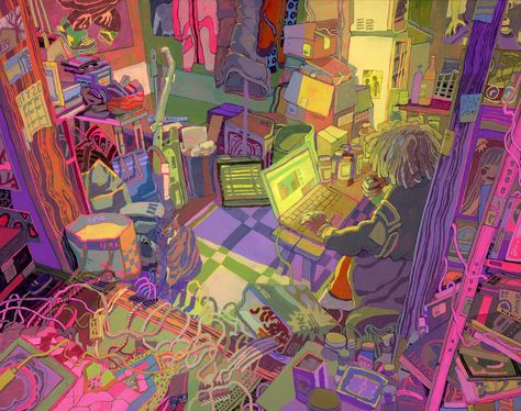 Cluttered Art, Celestial Cowgirl, Clutter Art, Nice Art, Wow Art, Maximalism, Online Group, Trippy Art, Environmental Art