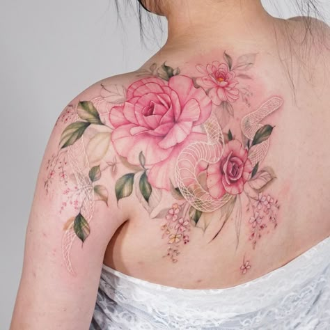 Pink Peony Tattoo, Colorful Flower Tattoo, Flower Tattoo Meanings, Ankle Tattoos For Women, Flower Tattoo Ideas, Tattoo Meanings, Beautiful Flower Tattoos, Flower Tattoo Shoulder, Kawaii Tattoo