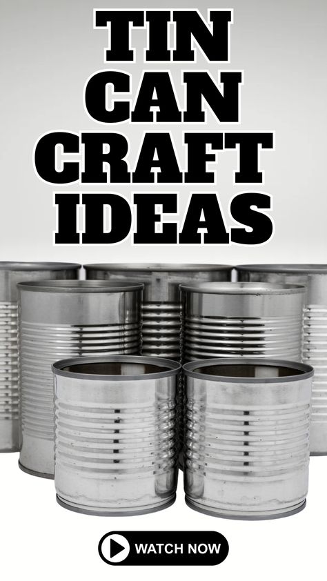 Unleash Your Creativity!  This video unlocks 29 amazing tin can makeovers.  Recycle & repurpose at home in MINUTES! #tincancrafts #upcycleddiy Tin Can Decorating Ideas, Metal Coffee Can Diy Projects, Painting Tins Cans, Soup Can Crafts, Tin Can Centerpieces, Tin Can Decorations, Coffee Can Crafts, Beautiful Planters, Cool Things To Build