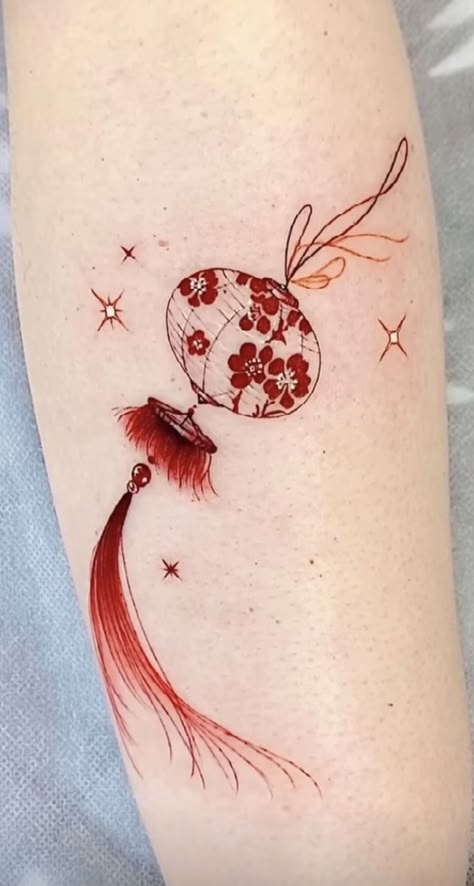 Japanese Tattoos Women, Small Japanese Tattoo, Women Collage, Collage Tattoo, Japanese Tattoo Women, Soft Tattoo, Tattoos Japanese, Charm Tattoo, Lantern Tattoo