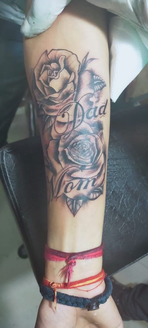 Mom Rose Tattoo For Men, Tattoos For Your Mom For Men, Tattoos For Guys About Mom, Mum Rose Tattoo, Men Tattoos For Mom, Tattoos Dedicated To Mom For Men, Mum Tattoos For Men, Tattoo Ideas For Men About Mom, Tattoos For Mum And Dad