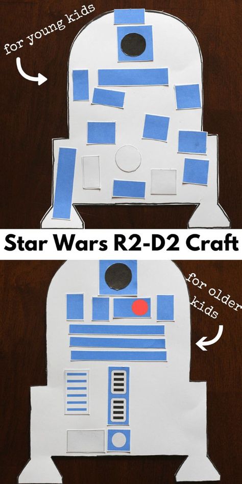 Star Wars R2-D2 craft for kids. Two versions and printables included! Star Wars Activities, Star Wars Classroom, Camp Theme, Star Wars Crafts, Star Wars Birthday Party, Star Wars Day, Crafts For Boys, Star Wars Birthday, R2 D2