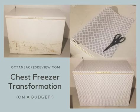 Vinyl Wrap Chest Freezer, Chest Freezer Cover Ideas, How To Hide Deep Freezer, Hiding Deep Freezer, Deep Freezer, Laundry Room Ideas Small Space, Chest Freezer, Small Laundry Rooms, Doing Laundry