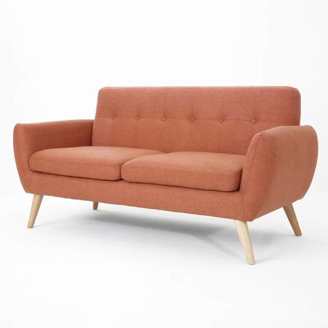 Zipcode Design™ Erinn 67.25'' Flared Arm Loveseat & Reviews | Wayfair Modern Loveseat, Studio Living, Red Sofa, Tufted Sofa, Noble House, Living Room Furniture Sofas, Loveseat Sofa, 2 Seater Sofa, Upholstered Sofa