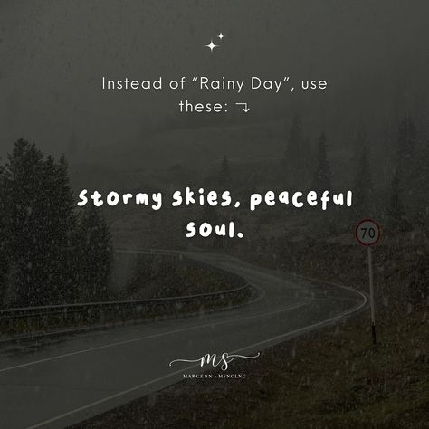 instead of “Rainy Day” use these: 🥰 #Rain #gloomy #rainyday #rainyseason #dayinmylife #quotes #quotesoftheday #caption #notes #instagramtips #randomthoughts #fyp #margesn #smm Gloomy Day Quotes, Gloomy Day, Instagram Quotes Captions, Rainy Season, Day Quotes, Instagram Quotes, Instagram Tips, Rainy Days, Rainy Day