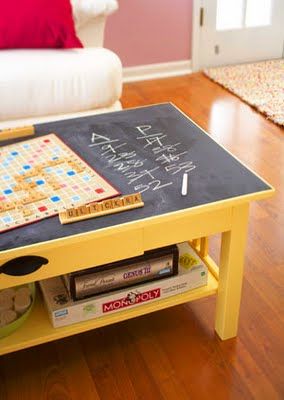 Perfect for kiddies! Diy Chalk, Creative Storage Solutions, Chalk It Up, Creative Storage, Game Table, Chalkboard Paint, Kids Playroom, Table Games, Kids' Room