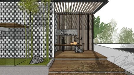 ctrinh villa | 3D Warehouse 3d Warehouse Sketchup, Steep Backyard, Sketchup Warehouse, Jalli Design, Terraced Landscaping, Modern Gazebo, Modern Gate, Outdoor Trellis, Railings Outdoor