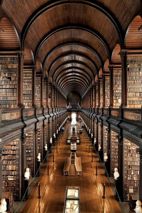 Trinity College Library, Lots Of Books, Trinity College Dublin, Old Libraries, Dream Library, Beautiful Library, Old Library, Library Aesthetic, College Library