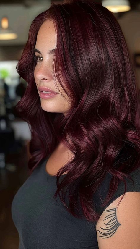 Burgundy Hair Extensions, Midnight Red Hair, Deep Cherry Red Hair Burgundy, Burgandy Hair Color, Burgundy Purple Hair, Maroon Red Hair, Burgundy Red Hair Color, Dark Cherry Cola Hair Color, Burgundy Hair Ideas