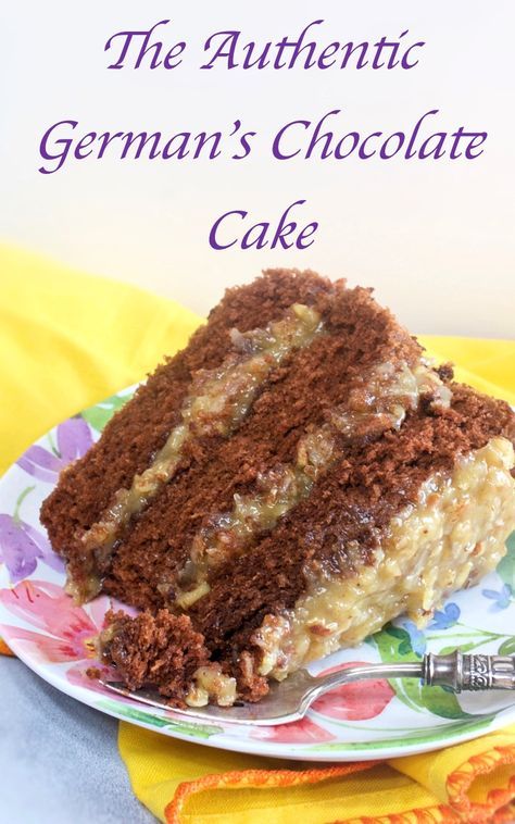 This is the Authentic German's Chocolate Cake, made from scratch with German's Baking Chocolate.  It is moist and delicious with that famous coconut pecan frosting.  Scrumptious!! #authentic #germanschocolatecake #cake #coconutpecanfrosting #chocolatecake #mycountrytable Light Chocolate Cake, Homemade German Chocolate Cake, My Country Table, German Chocolate Cake Recipe, Chocolate Cake From Scratch, Coconut Pecan Frosting, Chocolate Homemade, German Baking, Cake From Scratch