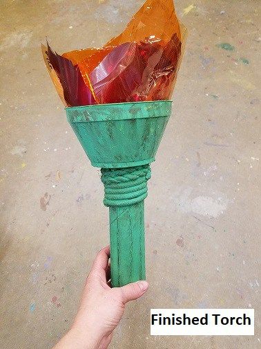 How to create a Statue of Liberty Torch prop Diy Statue Of Liberty Torch, Diy Statue Of Liberty Costume, Library Olympics, Lady Liberty Costume, Statue Costume, Statue Of Liberty Torch, Torches Diy, Music Man Costumes, Tourist Costume