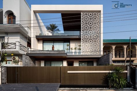 Jali Design, New Modern House, Facade Ideas, Jaali Design, The Architects Diary, Best Modern House Design, House Facade, House Modern, House Front Design