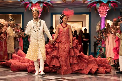 Ruth E. Carter on Making 800 Costumes for ‘Coming 2 America’ Coming To America Wedding, Extravagant Clothes, Coming 2 America, Nomzamo Mbatha, America Wedding, Black Panther Costume, America Theme, Tv Weddings, America Dress